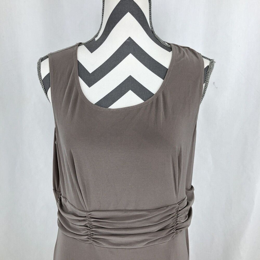 Madison Leigh Sleeveless Ruched Pleated Waist Midi Dress 14